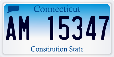 CT license plate AM15347