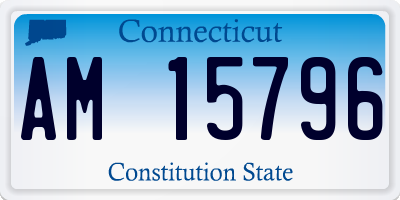 CT license plate AM15796