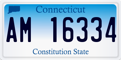 CT license plate AM16334