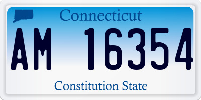 CT license plate AM16354