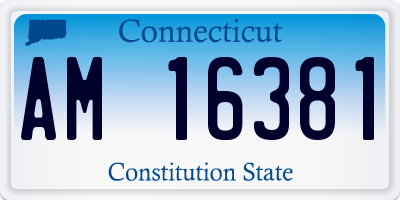CT license plate AM16381