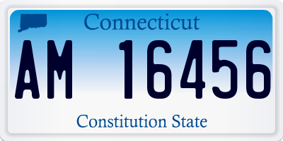 CT license plate AM16456