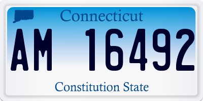 CT license plate AM16492