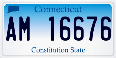 CT license plate AM16676