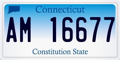 CT license plate AM16677