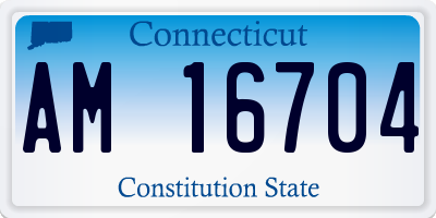 CT license plate AM16704
