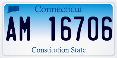 CT license plate AM16706