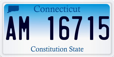 CT license plate AM16715