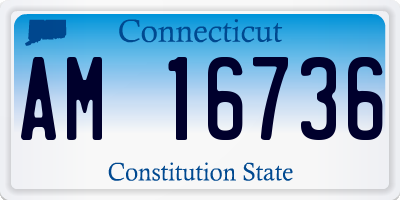 CT license plate AM16736