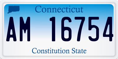 CT license plate AM16754