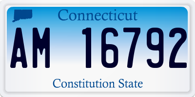CT license plate AM16792