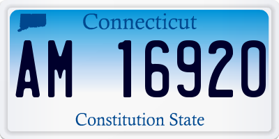 CT license plate AM16920