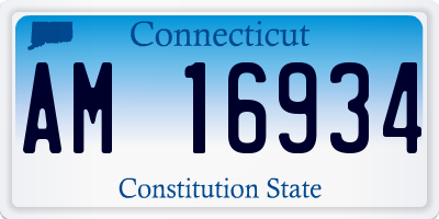 CT license plate AM16934