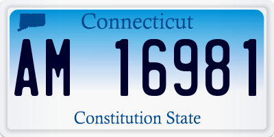 CT license plate AM16981