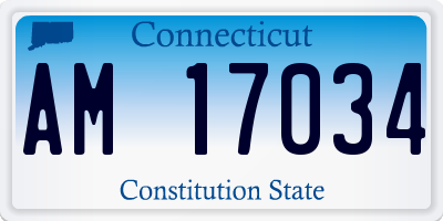 CT license plate AM17034