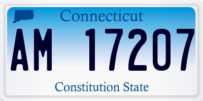CT license plate AM17207