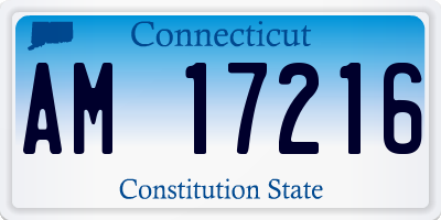 CT license plate AM17216