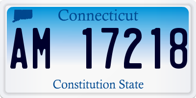 CT license plate AM17218