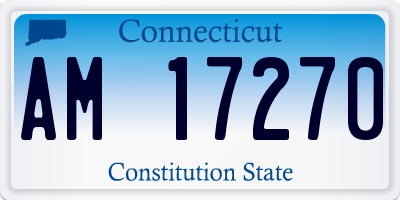 CT license plate AM17270