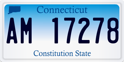 CT license plate AM17278