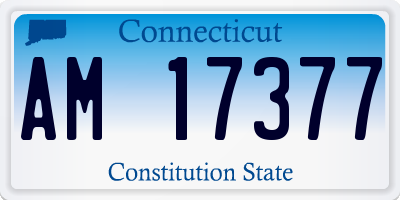 CT license plate AM17377