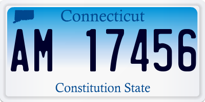 CT license plate AM17456