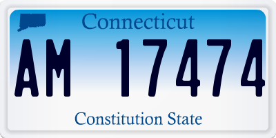 CT license plate AM17474