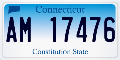 CT license plate AM17476