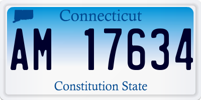 CT license plate AM17634