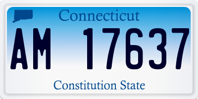 CT license plate AM17637