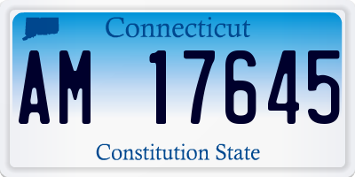 CT license plate AM17645