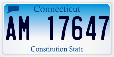 CT license plate AM17647