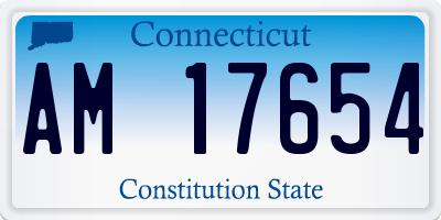 CT license plate AM17654