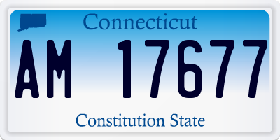 CT license plate AM17677