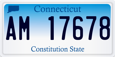CT license plate AM17678
