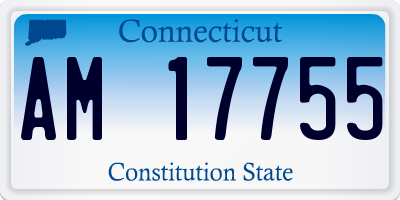 CT license plate AM17755