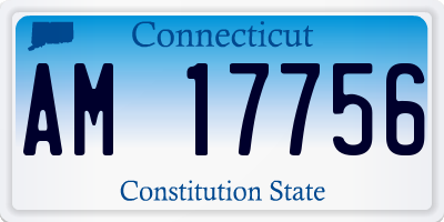 CT license plate AM17756
