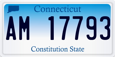 CT license plate AM17793