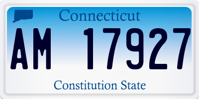 CT license plate AM17927