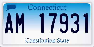 CT license plate AM17931