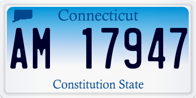 CT license plate AM17947