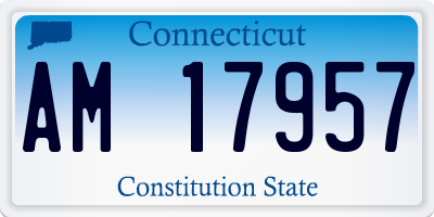 CT license plate AM17957