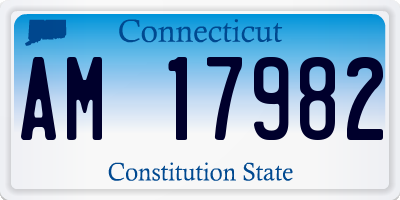 CT license plate AM17982