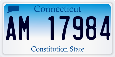 CT license plate AM17984