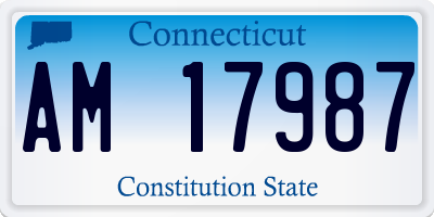 CT license plate AM17987