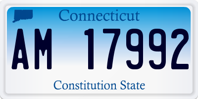 CT license plate AM17992