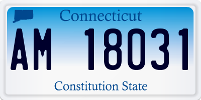 CT license plate AM18031