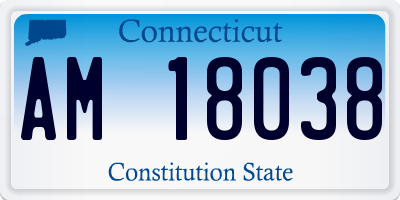 CT license plate AM18038
