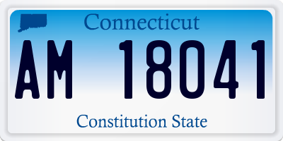 CT license plate AM18041