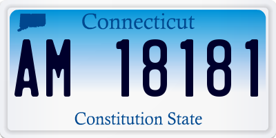 CT license plate AM18181